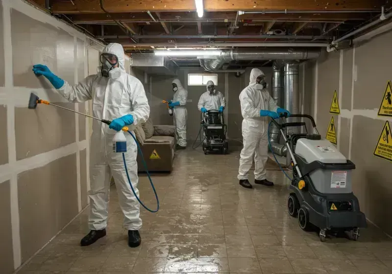 Basement Moisture Removal and Structural Drying process in Malvern, AL